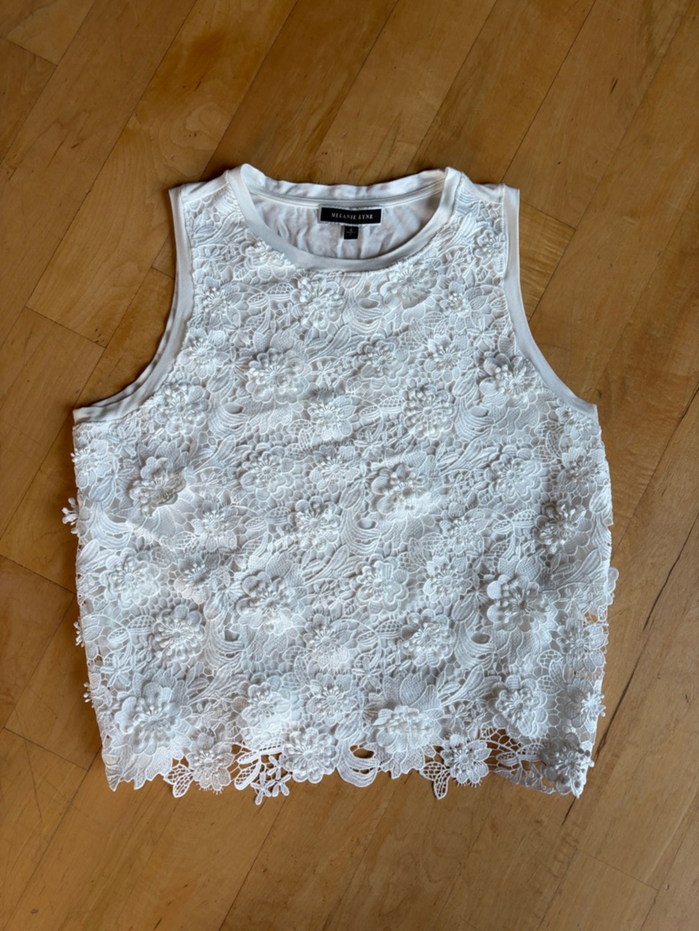 Melanie Lyne Crocheted Upscale Cottagecore Elegant Dainty Elegant  Sz L
